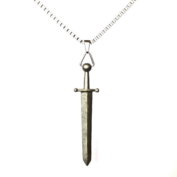 3" Sword of the Lord and Gideon Warrior Stainless Steel Box Chain Necklace - Picture 6 of 7